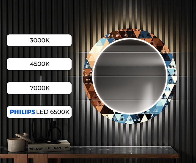 Just touch the switch to quickly and intuitively turn the LED backlight on or off in your decorative mirror!