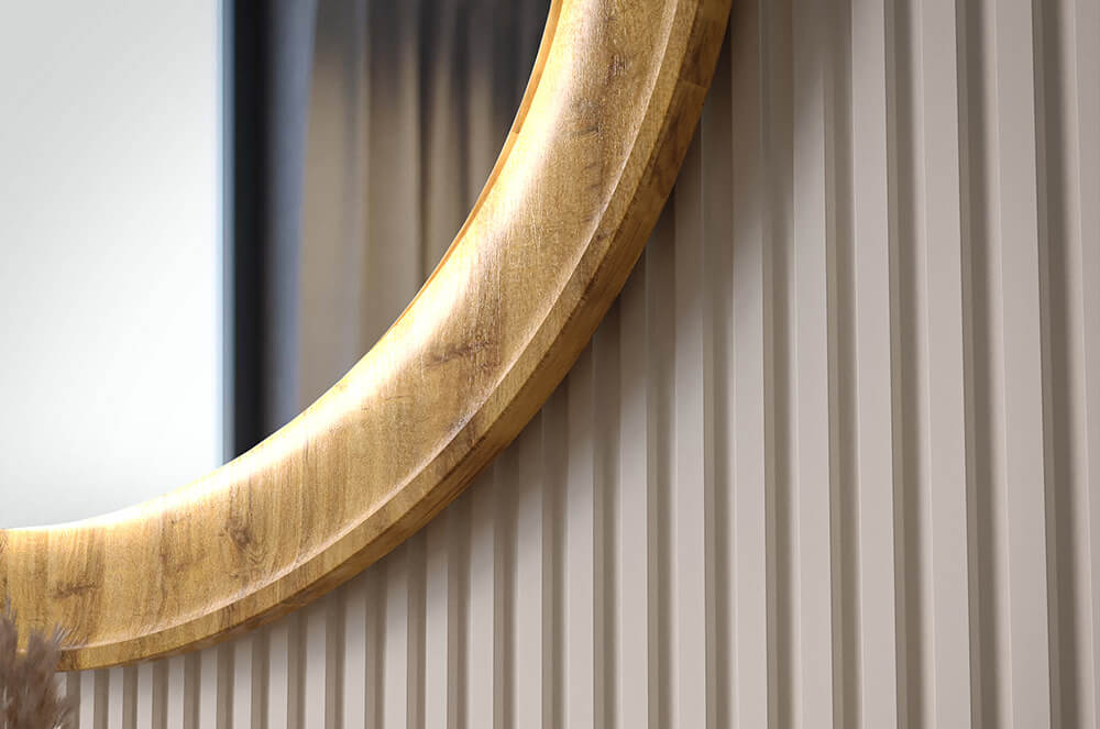 Solid oak-framed mirror with LED backlight