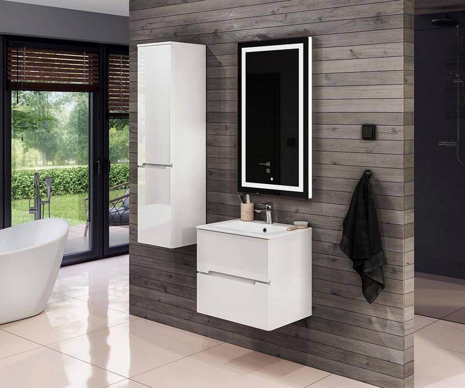 Choose a bathroom furniture set in one of the two available color options