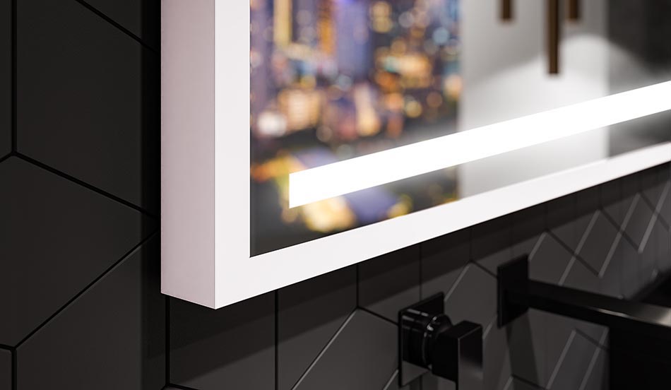 Loft-style LED mirror with vintage charm – illuminated wall mirror | ARTFORMA