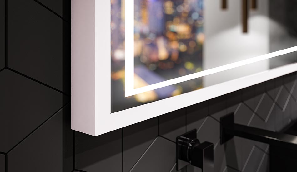 Loft-style LED mirror with vintage charm – illuminated wall mirror | ARTFORMA