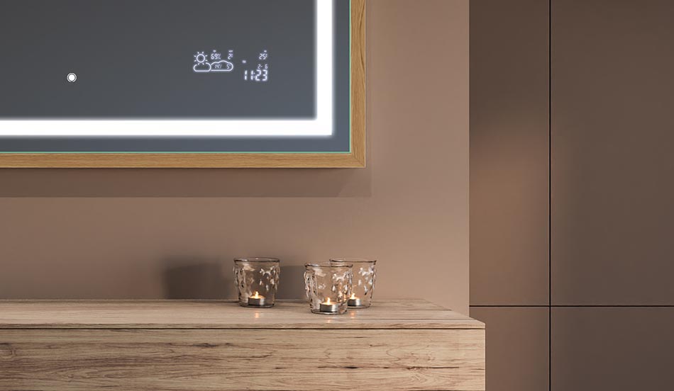 Urban interior mirror with loft aesthetics and backlight – decorative mirror | ARTFORMA