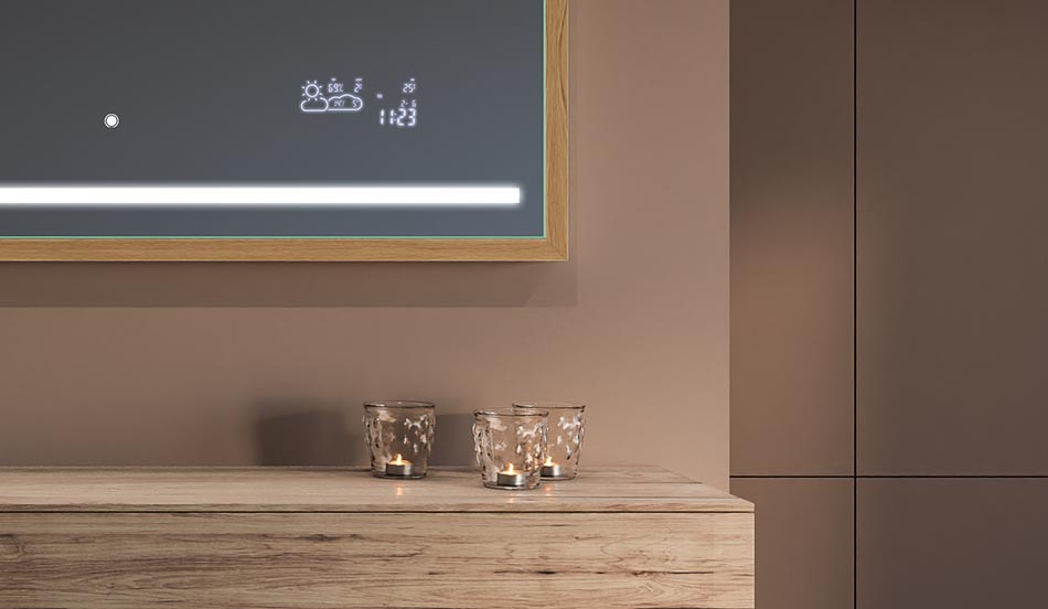 Urban interior mirror with loft aesthetics and backlight – decorative mirror | ARTFORMA