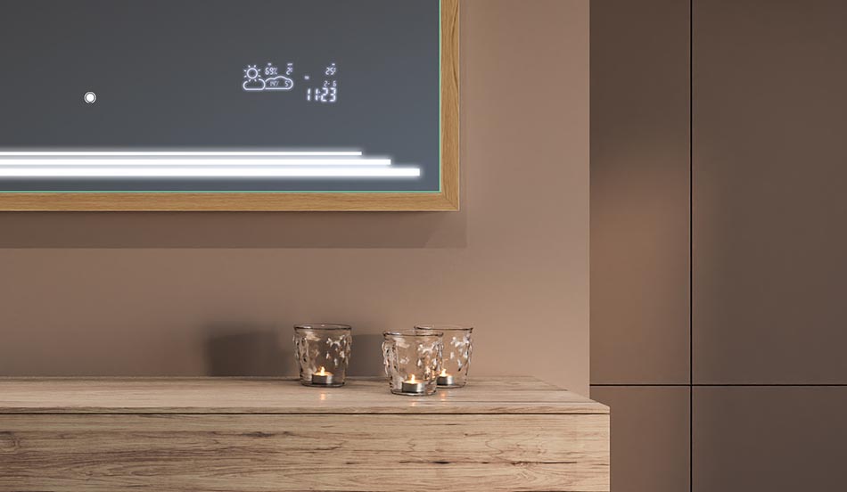 Urban interior mirror with loft aesthetics and backlight – decorative mirror | ARTFORMA