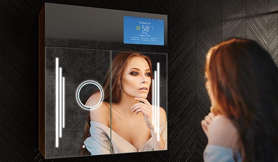 Functional bathroom cabinet with lighting and mirror – model Sarah | ARTFORMA