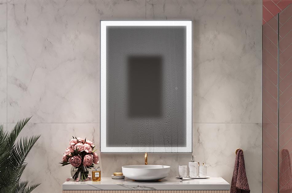 Bathroom mirrors tend to fog excessively, especially in small bathrooms. To get rid of steam quickly and effectively, simply turn on the heating mat. The heating mat prevents the mirror from steaming. The area of operation of the device depends on the configuration of the mirror (size and selected accessories such as a station / cosmetic mirror). The minimum size of evaporation is 20x30 cm and maximum 40x60 cm.