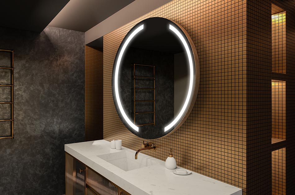 Backlit round mirror with minimalist design – modern mirror | ARTFORMA