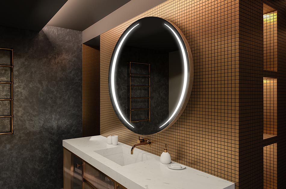 Backlit round mirror with minimalist design – modern mirror | ARTFORMA