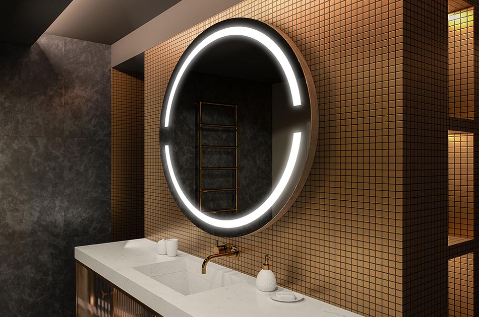 Backlit round mirror with minimalist design – modern mirror | ARTFORMA