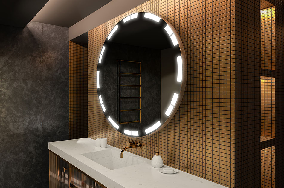 Backlit round mirror with minimalist design – modern mirror | ARTFORMA