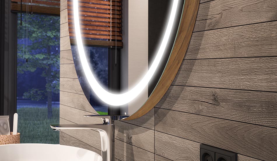 Round LED mirror with ambient backlight – bathroom mirror | ARTFORMA