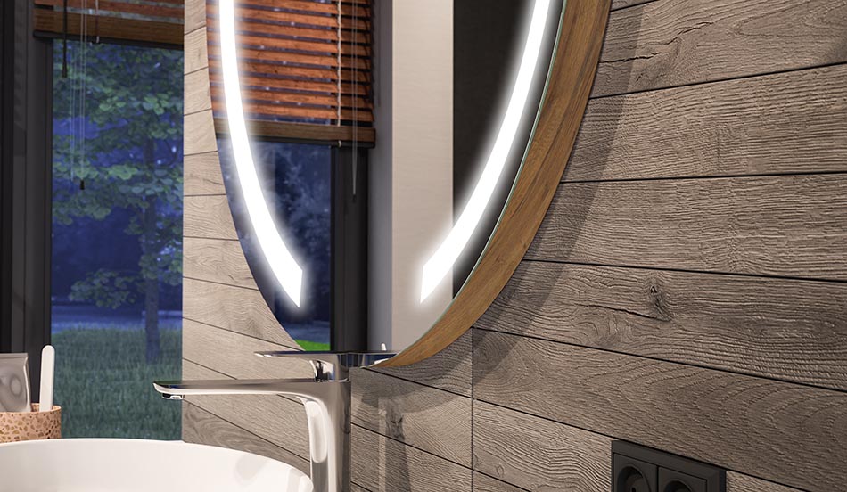 Round LED mirror with ambient backlight – bathroom mirror | ARTFORMA