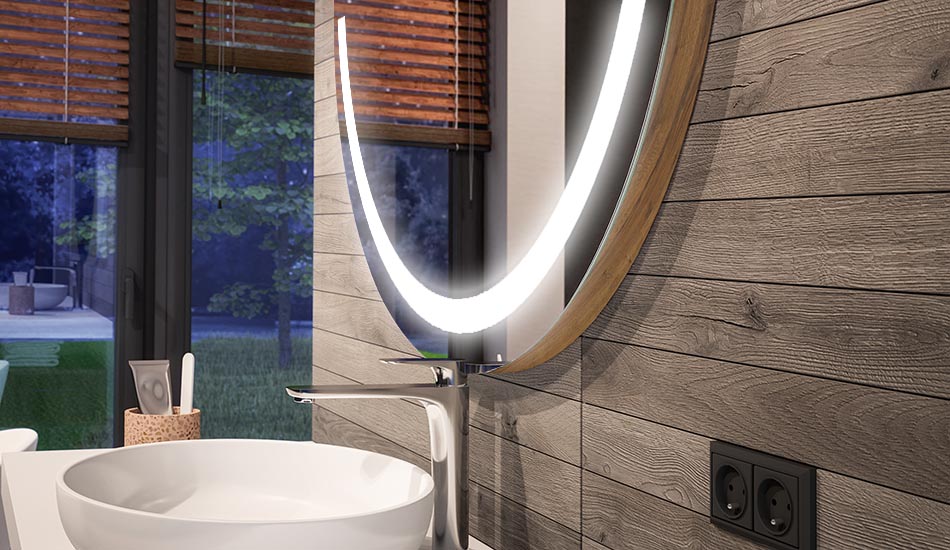 Round LED mirror with ambient backlight – bathroom mirror | ARTFORMA