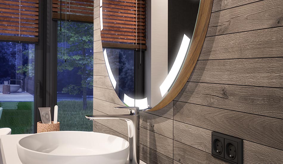 Round LED mirror with ambient backlight – bathroom mirror | ARTFORMA