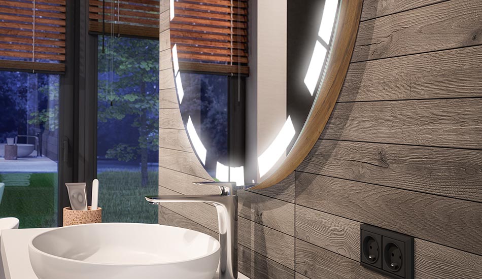 Round LED mirror with ambient backlight – bathroom mirror | ARTFORMA