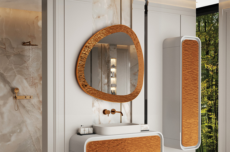 Mirror in a metal frame