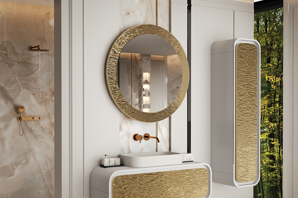 Mirror in a metal frame