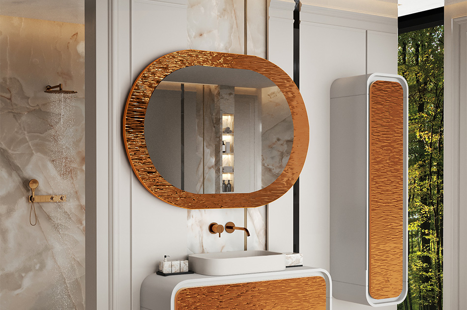 Mirror in a metal frame