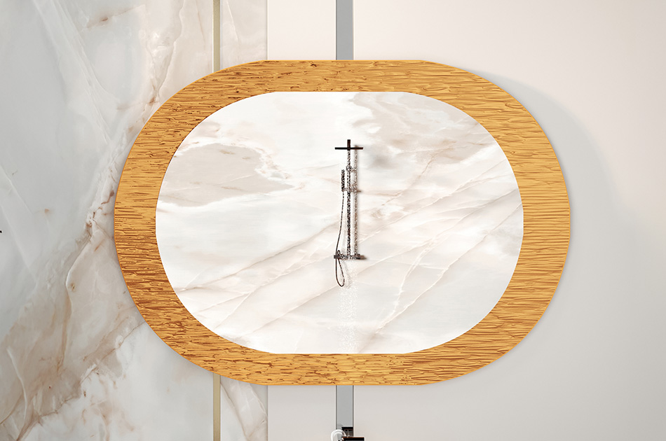 Match the colour of the metal mirror frame to your interior