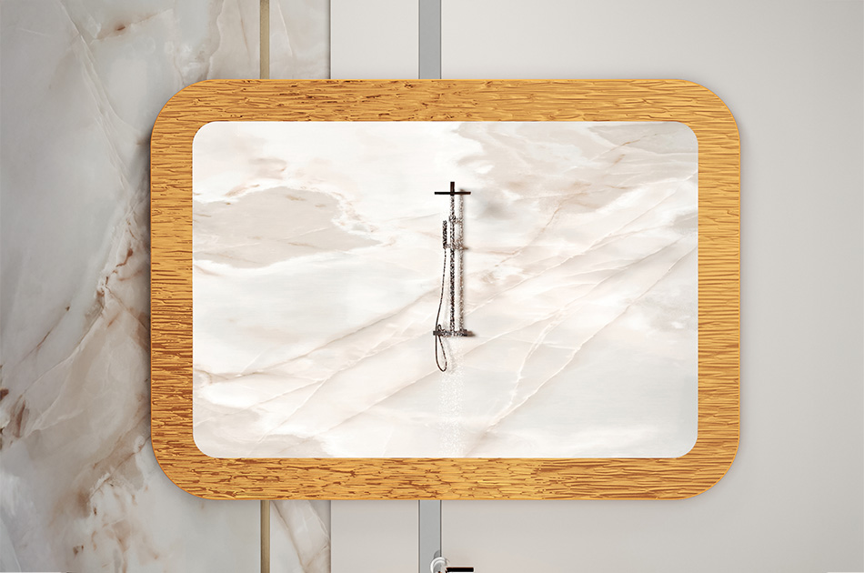 Match the colour of the metal mirror frame to your interior