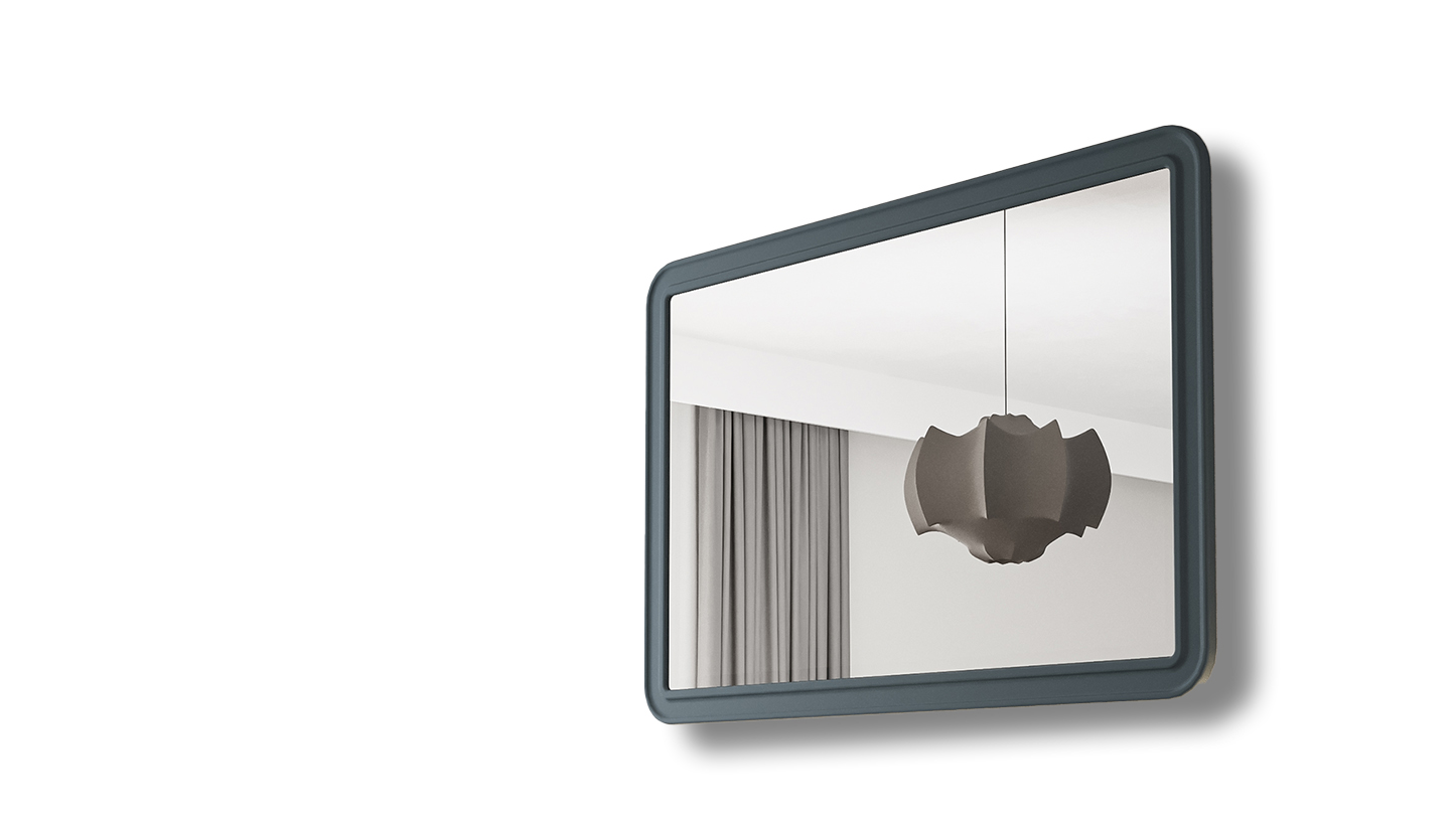 Solid oak-framed mirror with LED backlight