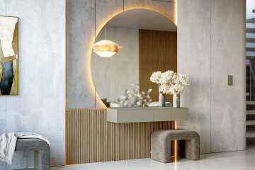 Quarter-circle mirror