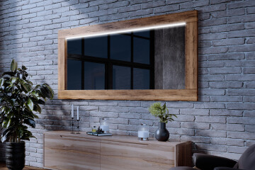 Solid wood-framed mirror