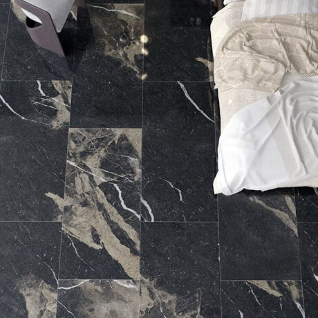 Glazed Porcelain Floor Tiles 60x120, black with gold veining, gloss finish, rectified, A4H109 Pierre Black #5