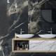 Glazed Porcelain Floor Tiles 60x120 with a gold vein, matt, rectified, A4H110 Pierre Black #6