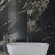Glazed Porcelain Floor Tiles 60x120 with a gold vein, matt, rectified, A4H110 Pierre Black #7