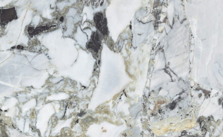 Large-format porcelain stoneware, 120x280, white marble with gold veins, matt finish, A4H1116 Bellezza Bianca