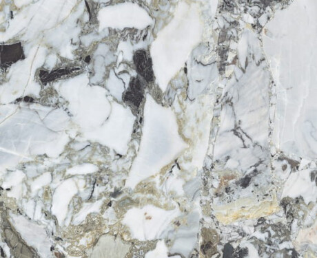Bookmatch porcelain stoneware, 120x280, white marble with gold veins, gloss finish, A4H1118 Bellezza Bianca