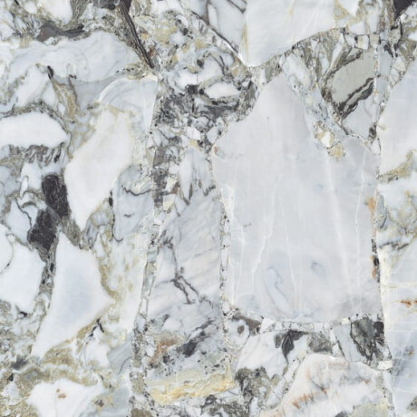 Bookmatch porcelain stoneware, 120x280, white marble with gold veins, gloss finish, A4H1118 Bellezza Bianca #4