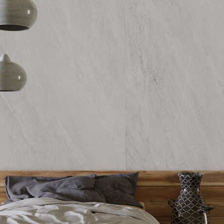 Glazed porcelain floor tiles, 120x120 cm, light grey stone, matt finish, A4H1126 Agathos White #6