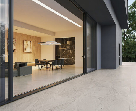 Glazed porcelain stoneware floor tiles, 120x280 cm, stone grey, matt finish, A4H1129 Agathos Grey