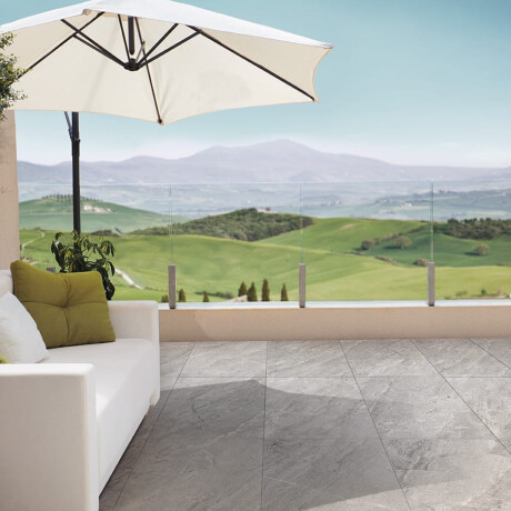 Glazed porcelain stoneware floor tiles, 120x280 cm, stone grey, matt finish, A4H1129 Agathos Grey #2