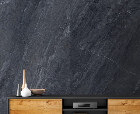 Glazed porcelain floor tiles, 120x280 cm, anthracite stone, matt finish, A4H1137 Agathos Anthracite