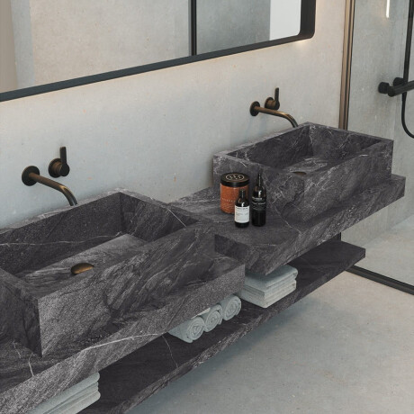 Glazed porcelain floor tiles, 60x120 cm, anthracite stone, matt finish, A4H1139 Agathos Anthracite #7