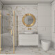 Glazed porcelain stoneware floor tiles, 60x120cm, white with gold veining, matt, rectified, A4H116 Varenna #1