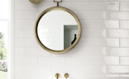 10x30 white gloss flat wall tile A4H17 Blanco Brillo