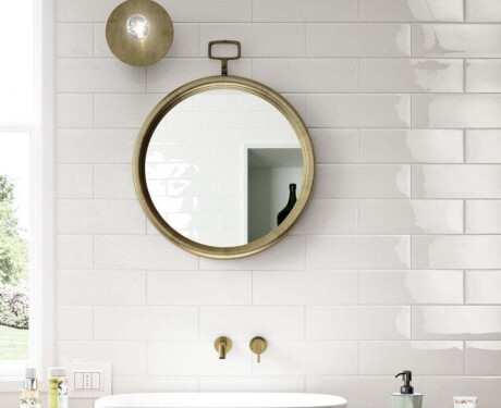 10x30 white gloss flat wall tile A4H17 Blanco Brillo