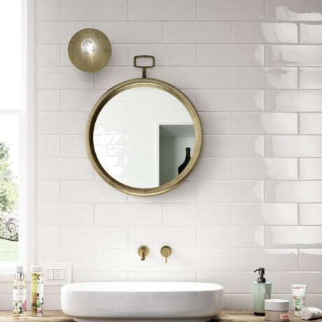 10x30 white gloss flat wall tile A4H17 Blanco Brillo #1