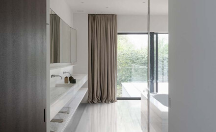 Large-format porcelain stoneware floor tile, 120×280 cm, matt grey with a subtle veining, rectified, A4H186 Dolomite