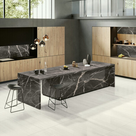 Large-format porcelain stoneware floor tile, 120×280 cm, matt grey with a subtle veining, rectified, A4H186 Dolomite #5