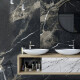 Large-format 120x270 cm matt black porcelain stoneware tile with gold veining, rectified, A4H196 Pierre Black #1