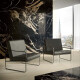 Pierre Black glazed porcelain stoneware floor tiles, 120x120 cm, glossy black with gold veining, rectified, A4H197 #2