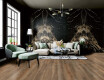 Large-format porcelain stoneware floor tile, 120x280cm, Bookmatch, black gloss with gold veining, rectified, A4H203 Pierre Black