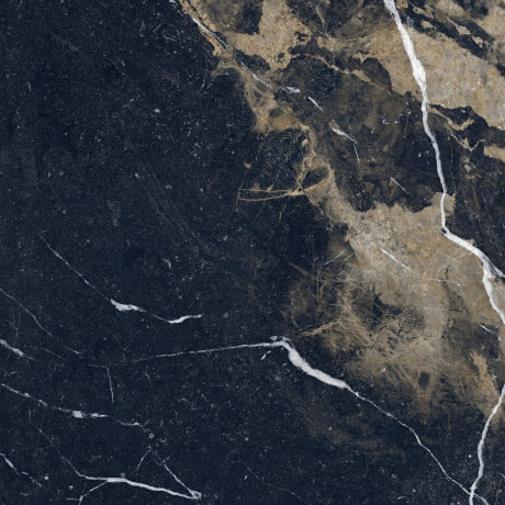 Large-format porcelain stoneware floor tile, 120x280cm, Bookmatch, black gloss with gold veining, rectified, A4H203 Pierre Black #4