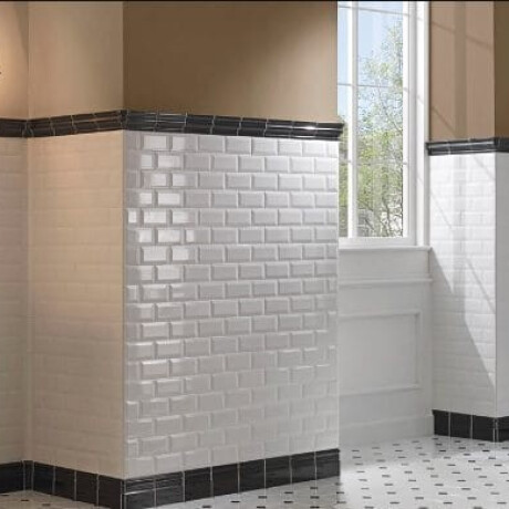 10x20 white gloss bevelled wall tile, bevelled edge A4H22 Blanco Brillo #1