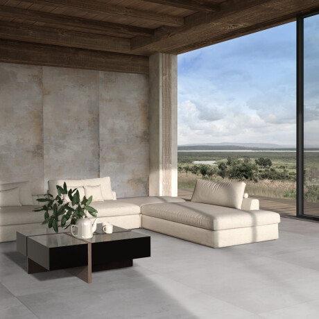 Glazed porcelain floor tiles, 120x280 cm, light grey, matt, rectified, A4H243 City White #5